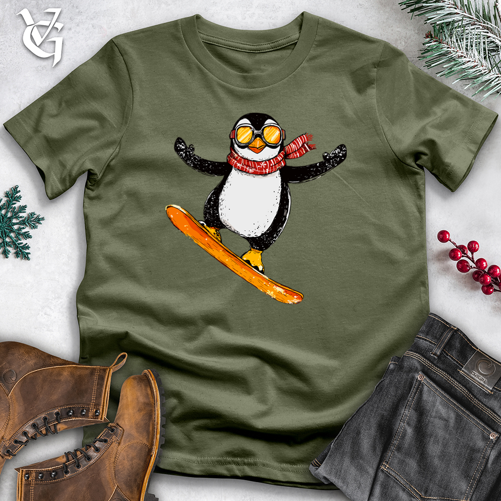 Snowboarding Penguin Fun Softstyle Tee