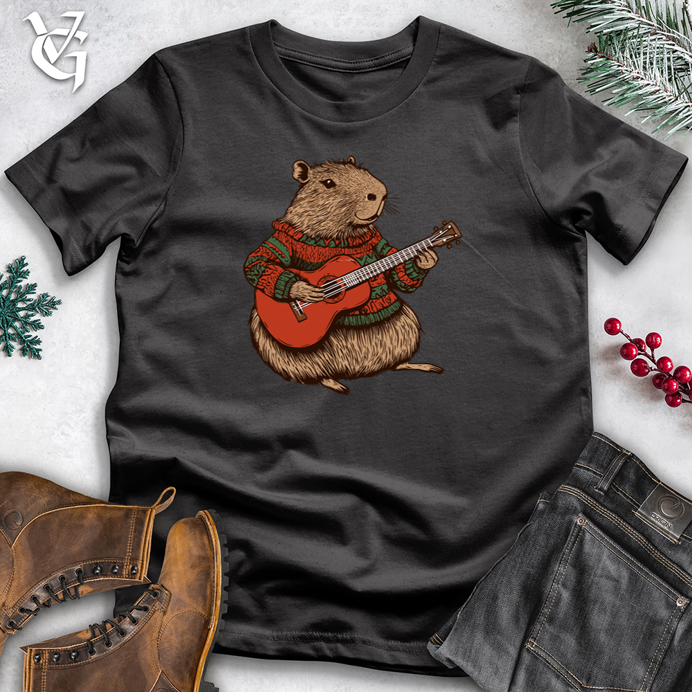Capybara Playing Guitar Cotton Tee