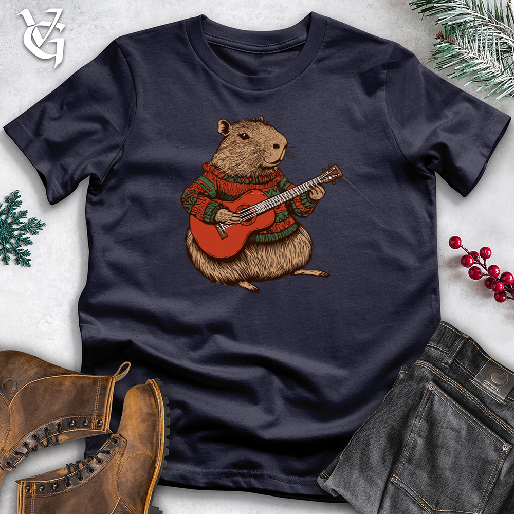 Capybara Playing Guitar Cotton Tee