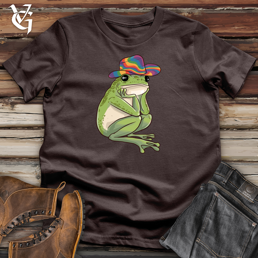 Rainbow Cowboy Hat Frog Softstyle Tee