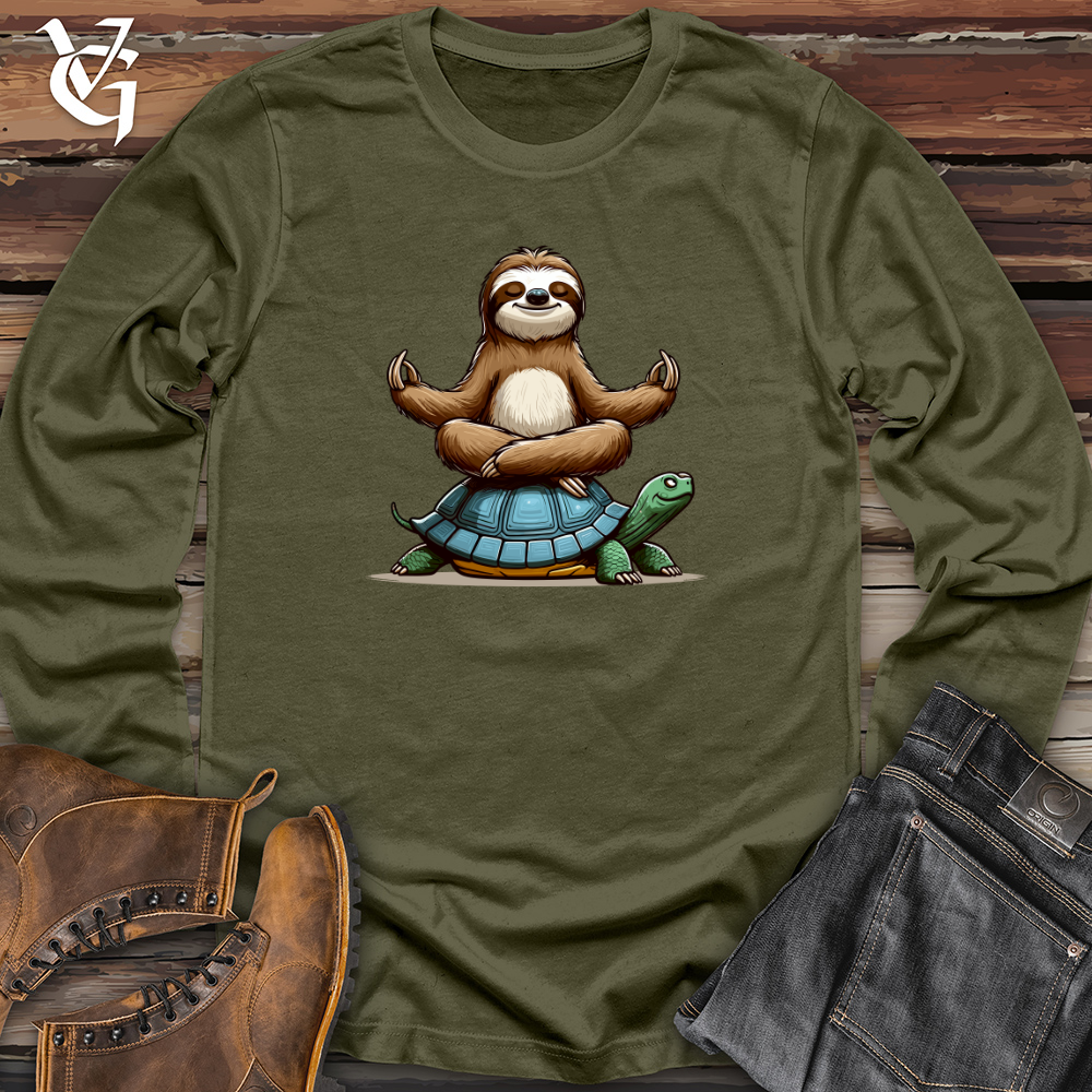 Meditation Sloth With Turtle Long Sleeve