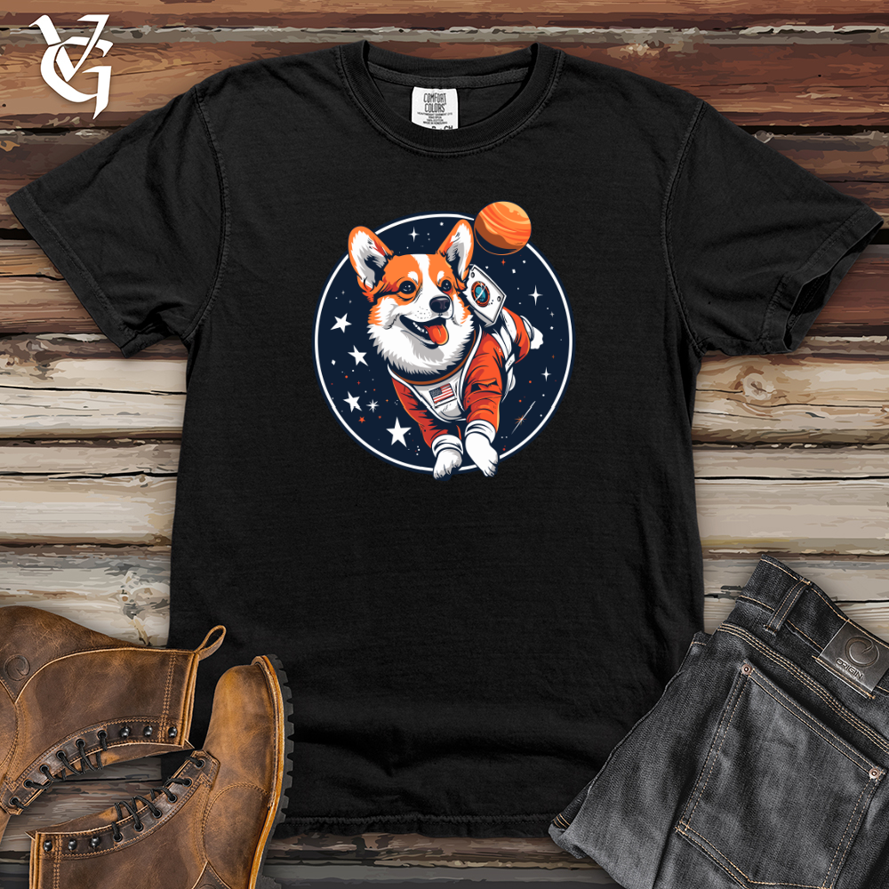 Corgi Astronaut Odyssey Heavy Cotton Comfort Colors Tee