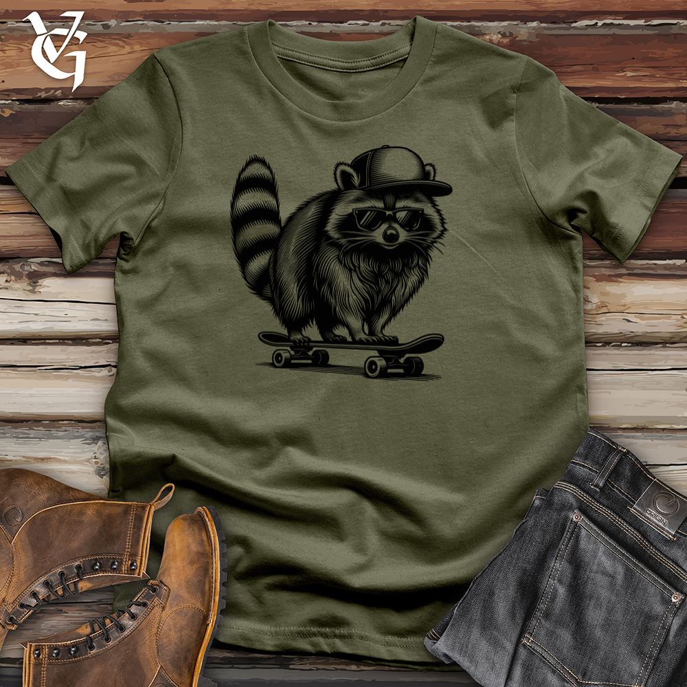 Raccoon Skateboarder Cotton Tee