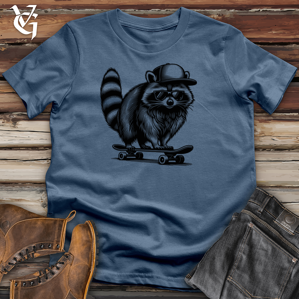 Raccoon Skateboarder Cotton Tee