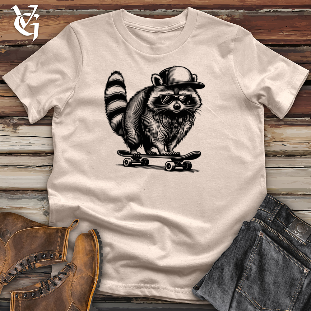 Raccoon Skateboarder Cotton Tee