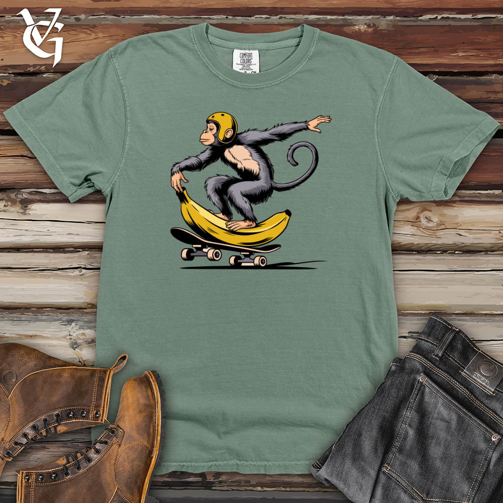 Monkey Riding Skateboard Heavy Cotton Comfort Colors Tee