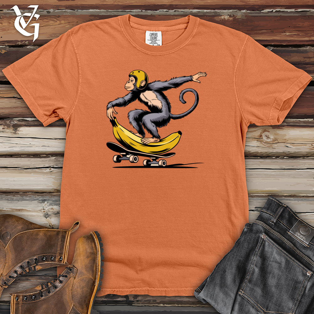 Monkey Riding Skateboard Heavy Cotton Comfort Colors Tee
