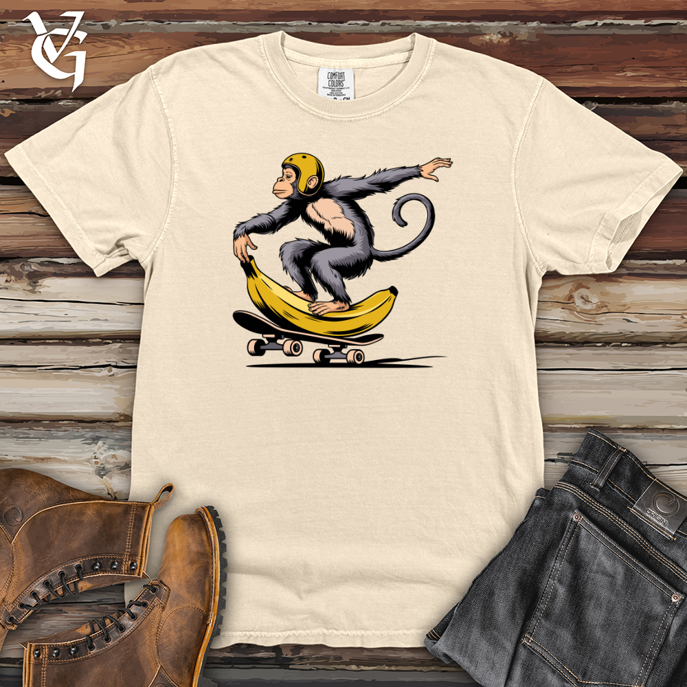 Monkey Riding Skateboard Heavy Cotton Comfort Colors Tee