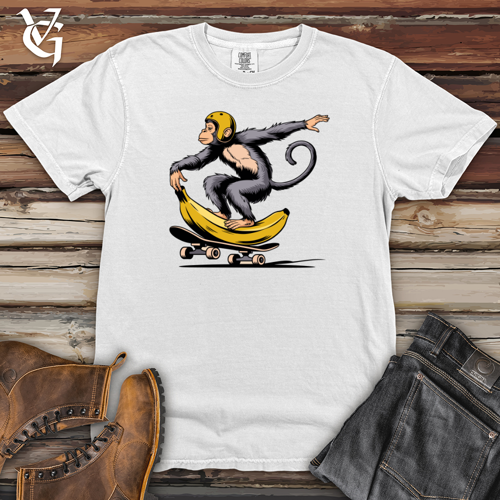 Monkey Riding Skateboard Heavy Cotton Comfort Colors Tee
