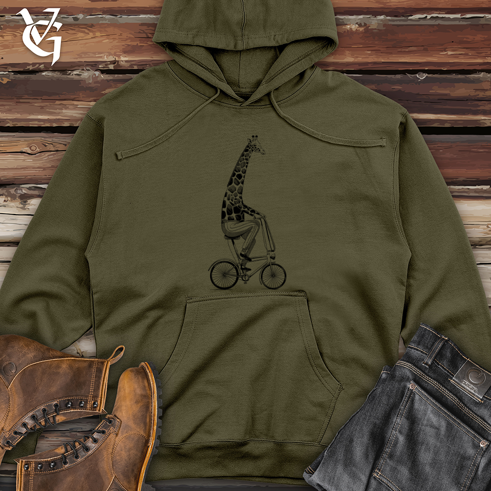 Cycling Giraffe Midweight Hooded Sweatshirt