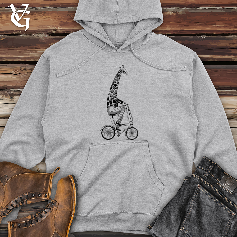 Cycling Giraffe Midweight Hooded Sweatshirt