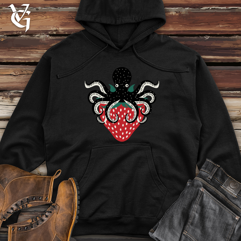 Strawberry Octopus Midweight Hooded Sweatshirt