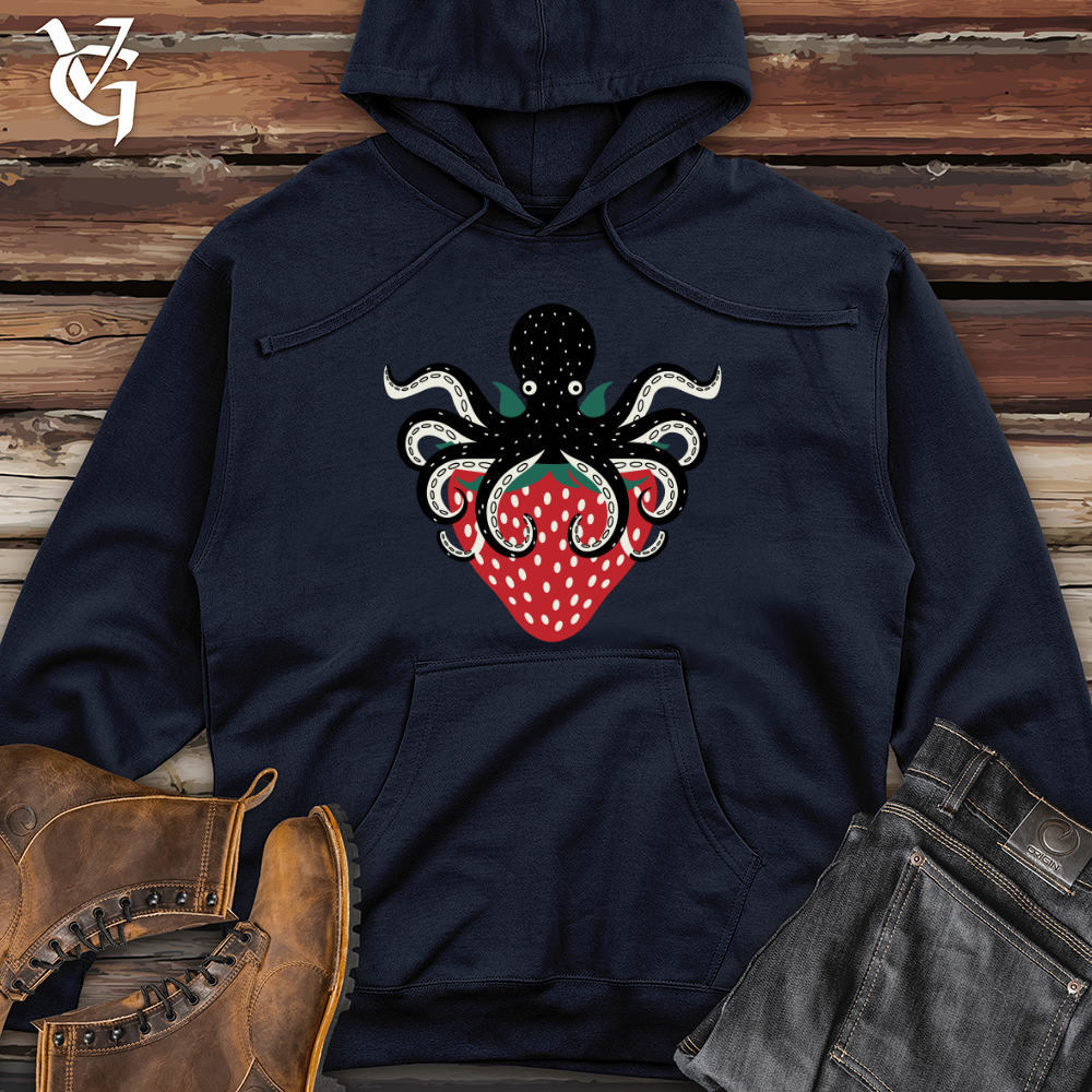 Strawberry Octopus Midweight Hooded Sweatshirt
