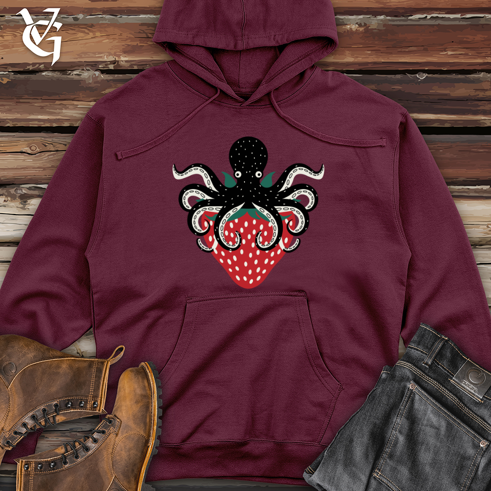 Strawberry Octopus Midweight Hooded Sweatshirt