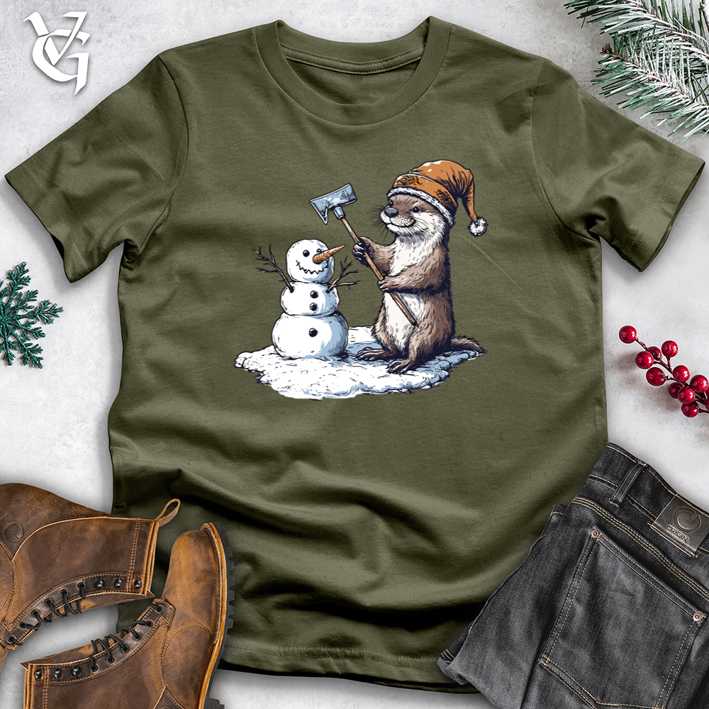 Otter Snowman Battle Cotton Tee