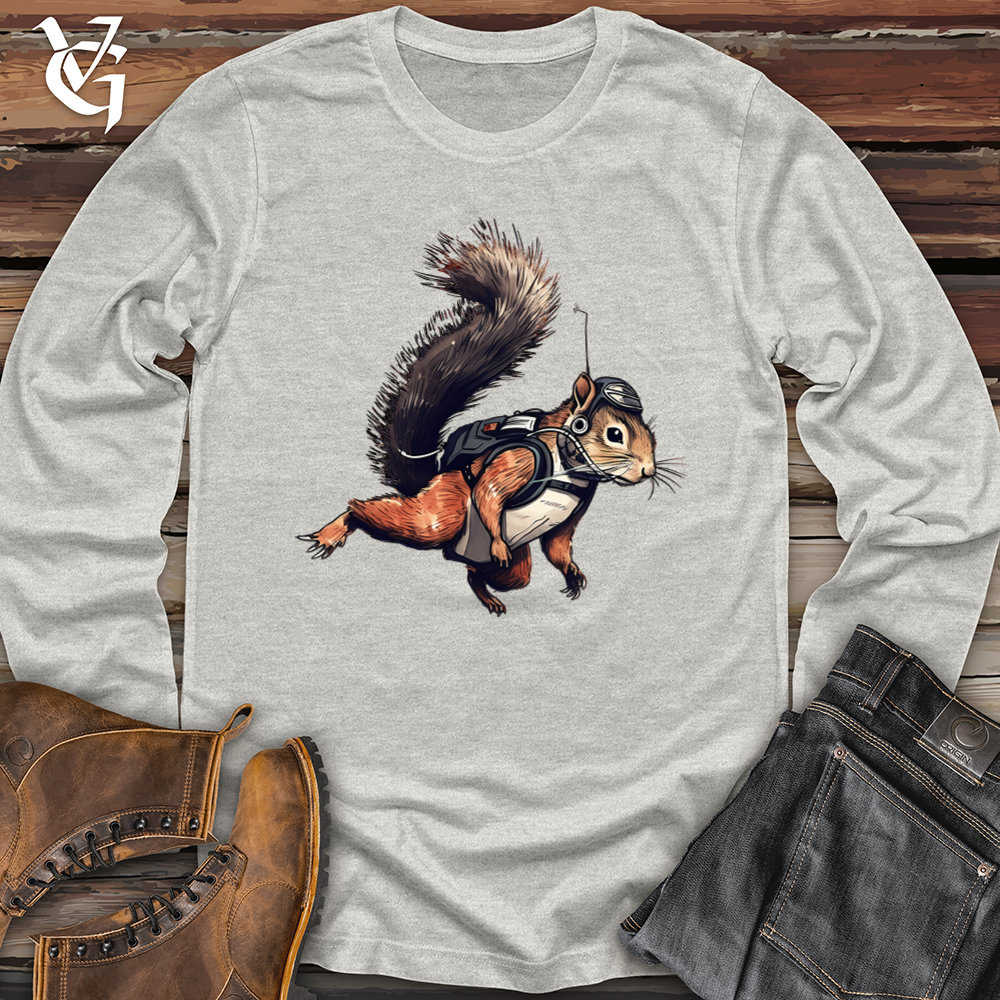 Skydiving Squirrel Long Sleeve Tee