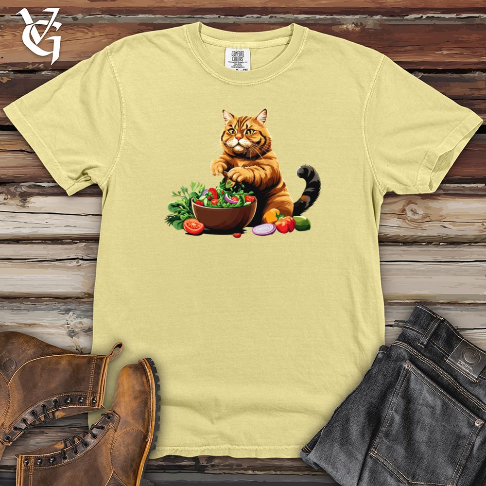 Fat Cat with Salad Heavy Cotton Comfort Colors Tee