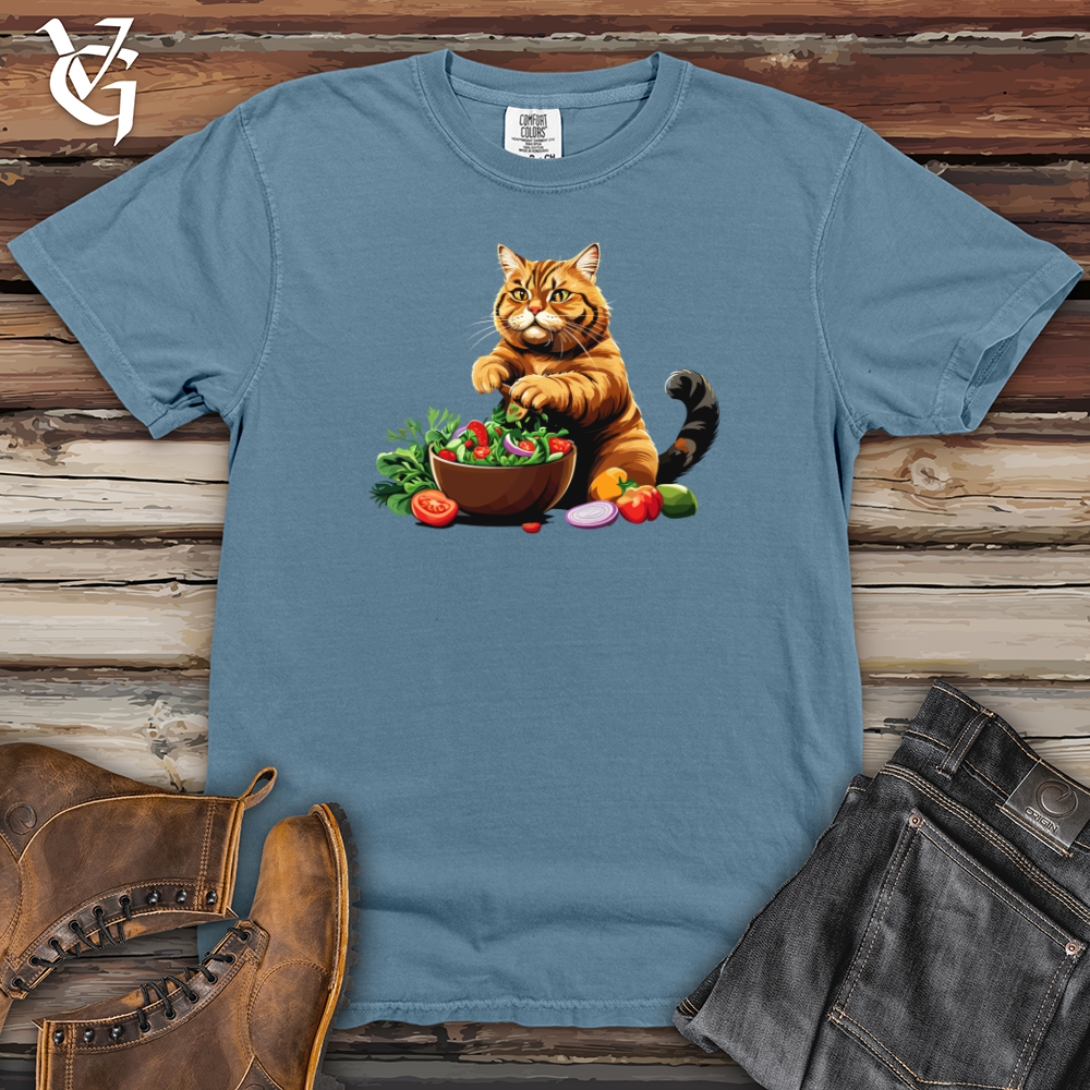 Fat Cat with Salad Heavy Cotton Comfort Colors Tee