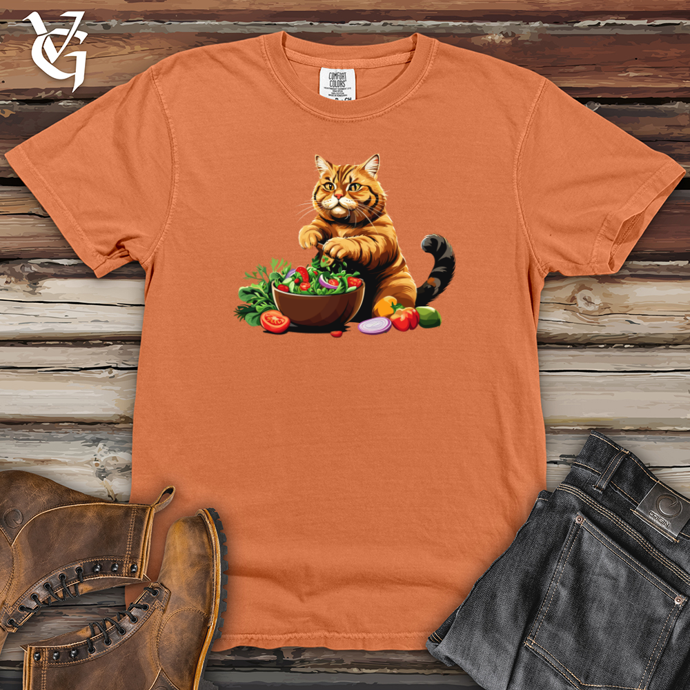 Fat Cat with Salad Heavy Cotton Comfort Colors Tee