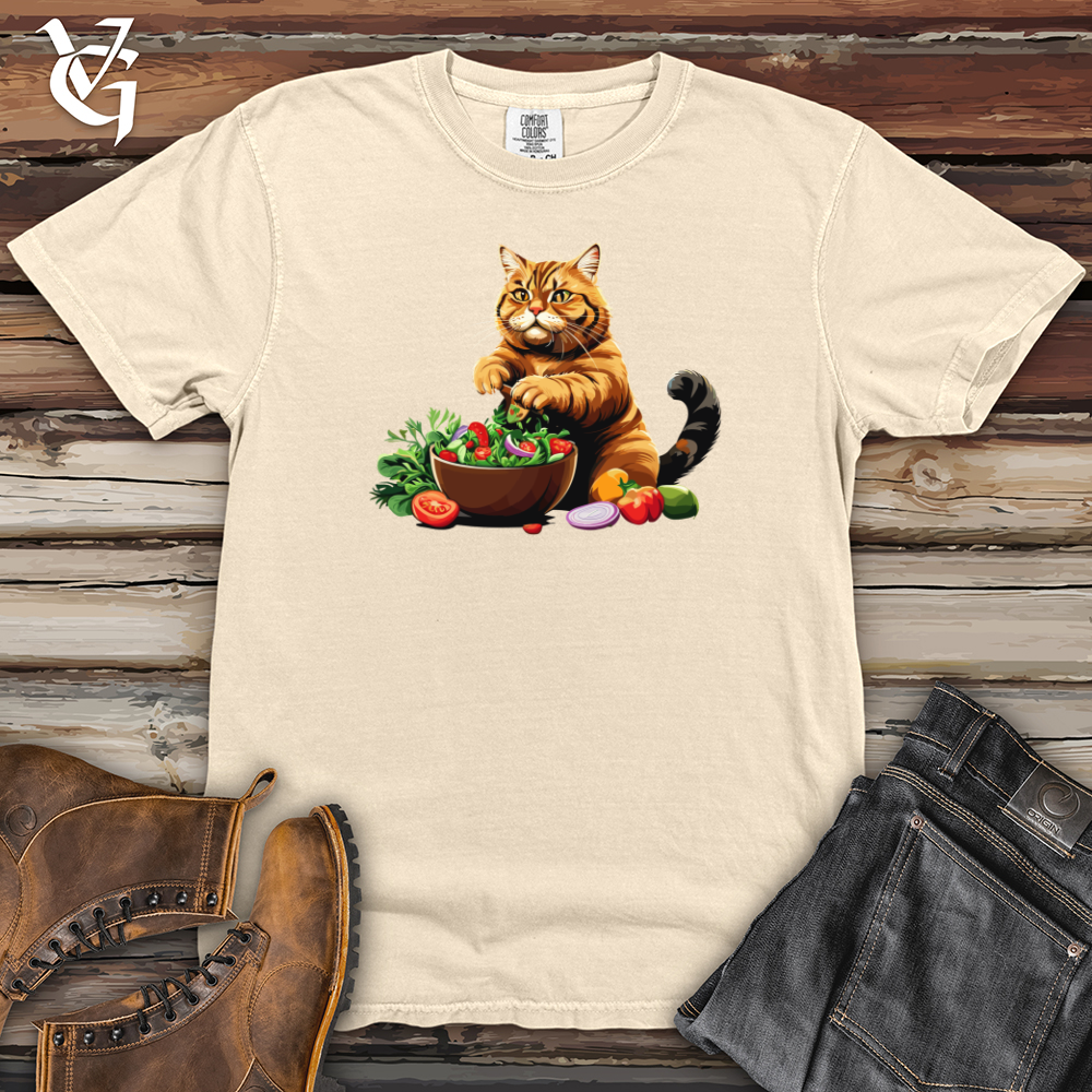 Fat Cat with Salad Heavy Cotton Comfort Colors Tee