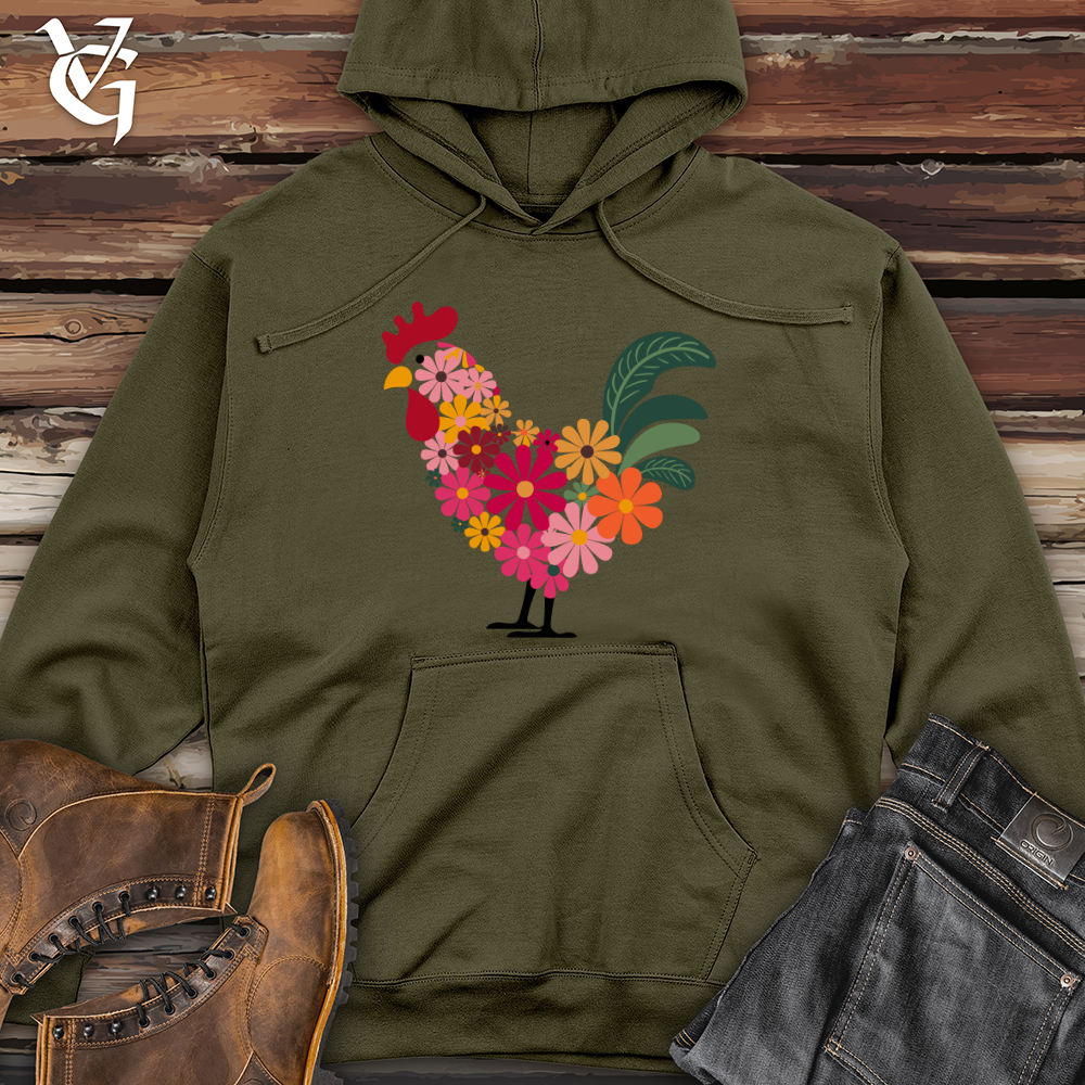 Floral Chicken Midweight Hooded Sweatshirt