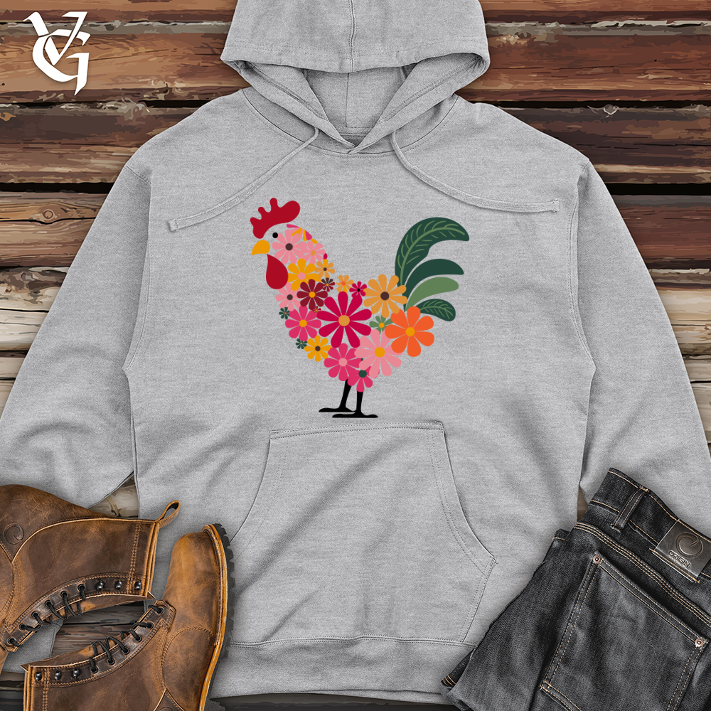 Floral Chicken Midweight Hooded Sweatshirt