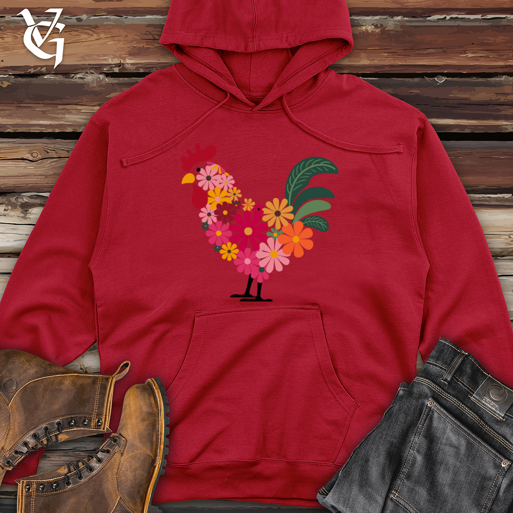 Floral Chicken Midweight Hooded Sweatshirt