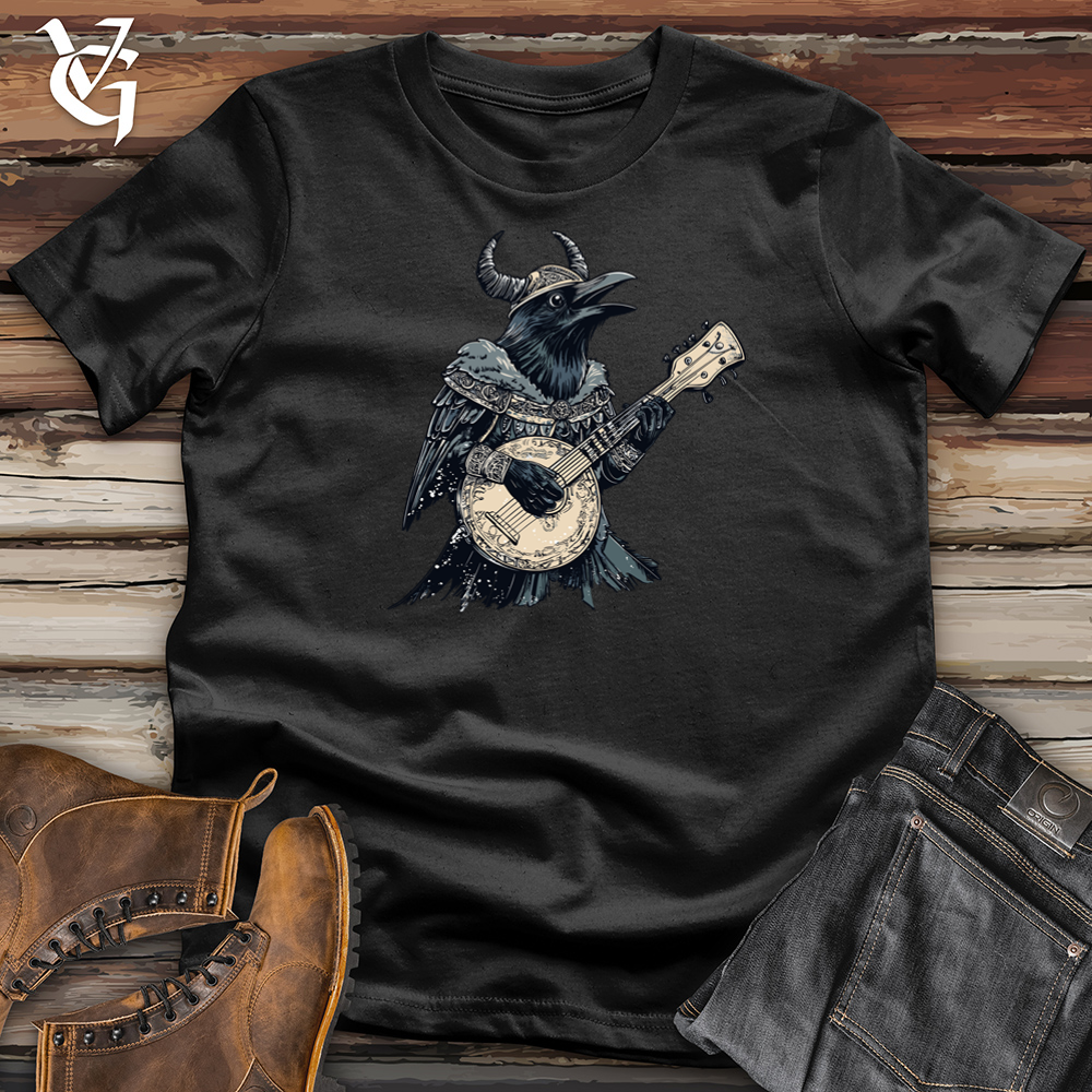 Banjo Lover Viking Raven Cotton Tee