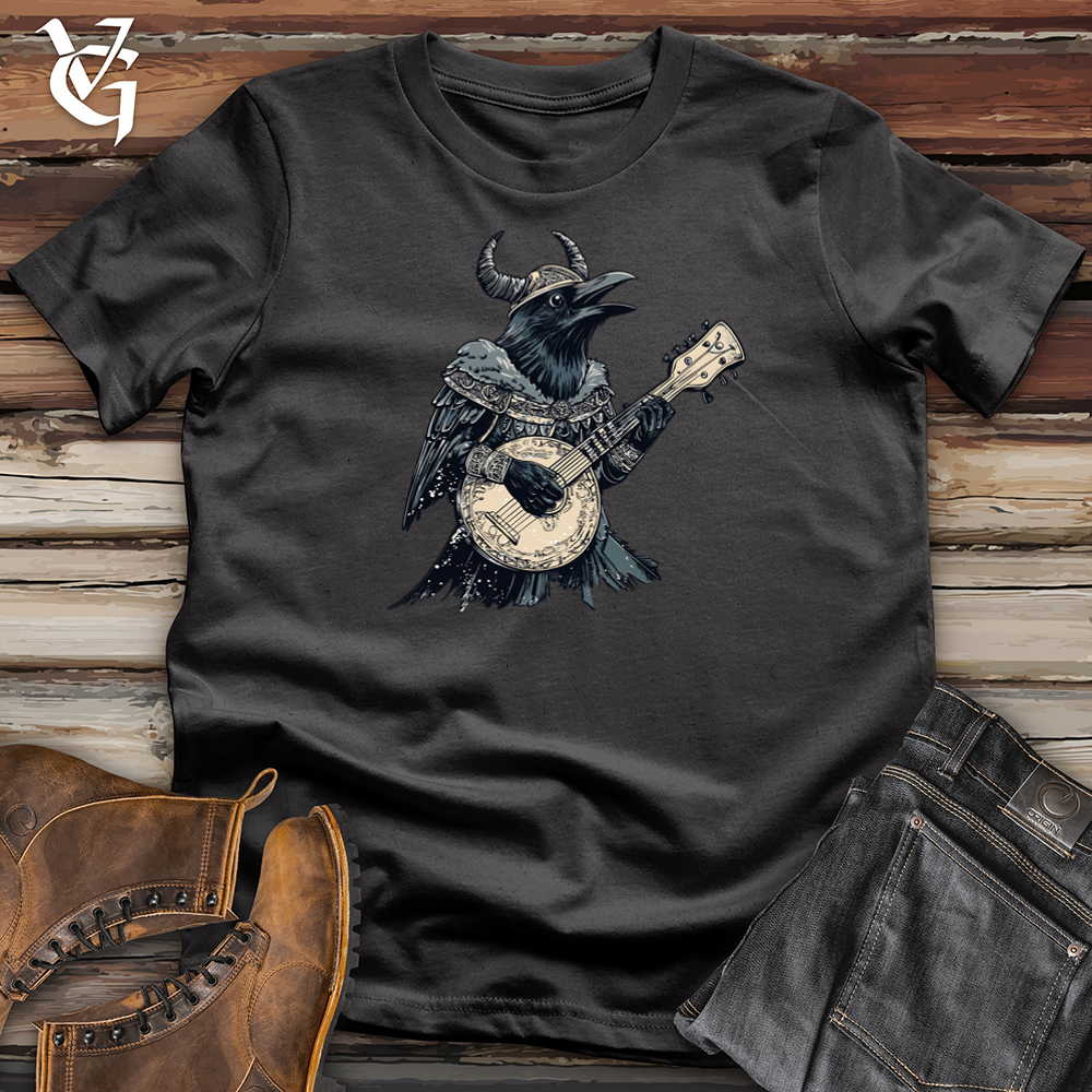 Banjo Lover Viking Raven Cotton Tee