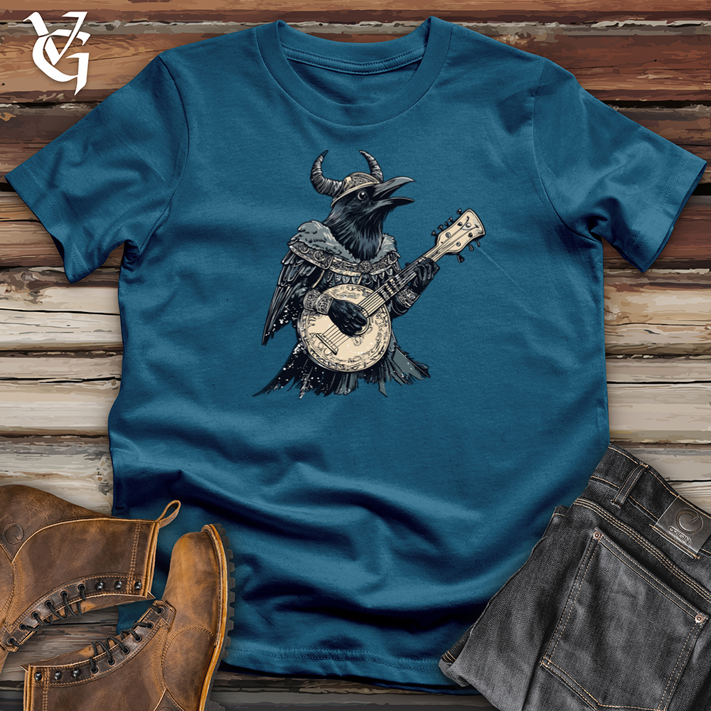 Banjo Lover Viking Raven Cotton Tee