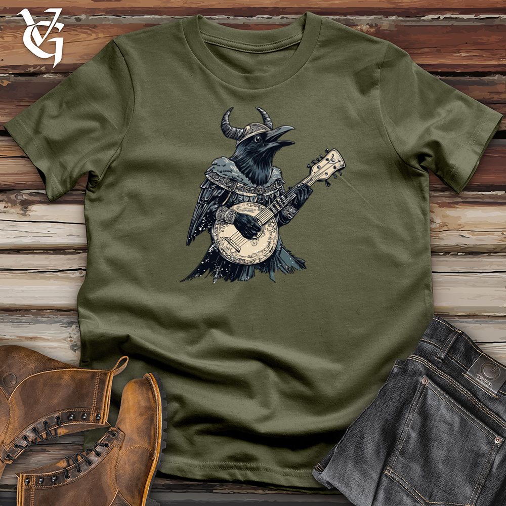Banjo Lover Viking Raven Cotton Tee