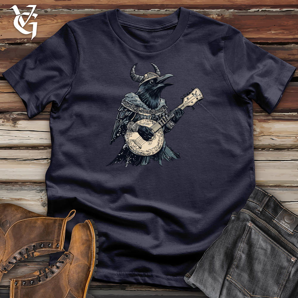 Banjo Lover Viking Raven Cotton Tee