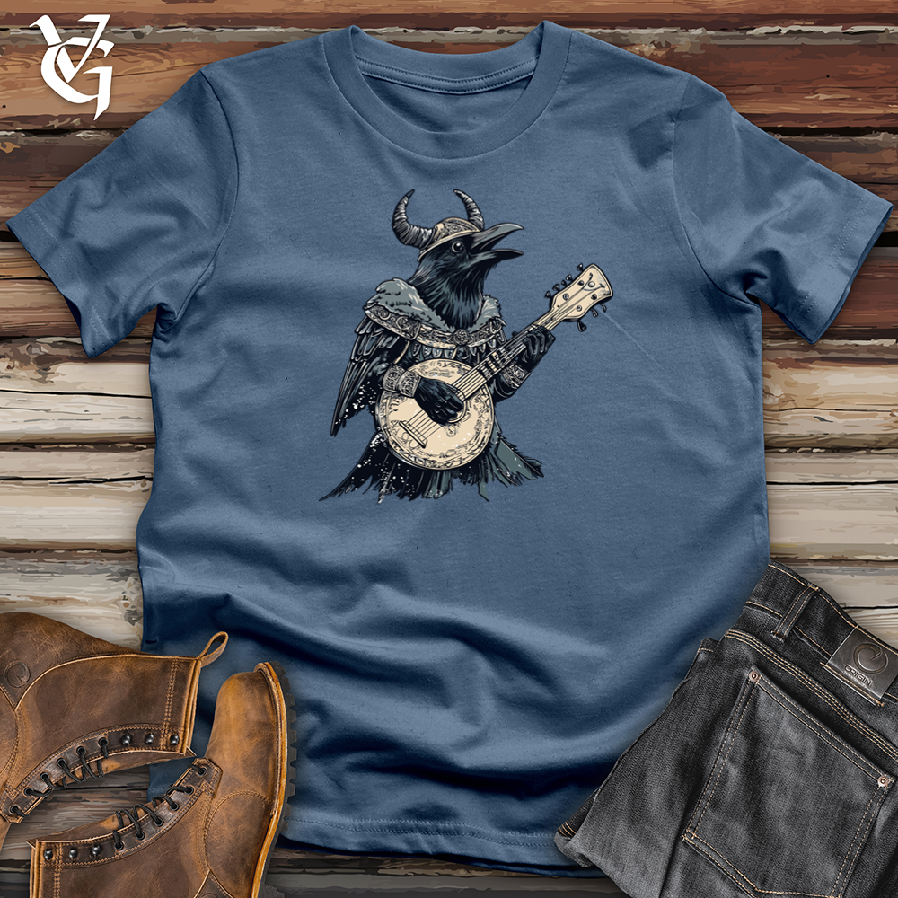 Banjo Lover Viking Raven Cotton Tee