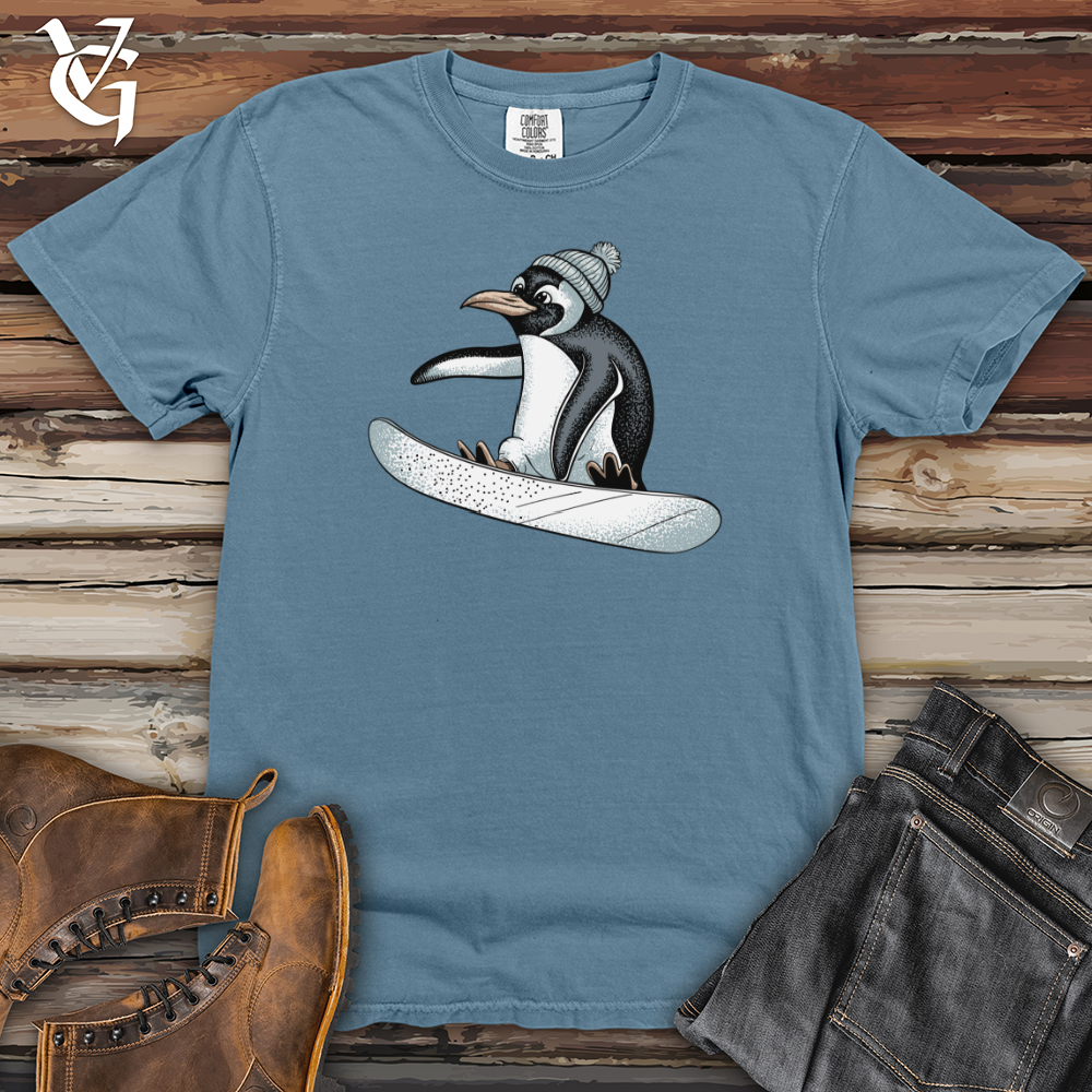 Snowboarding Penguin Heavy Cotton Comfort Colors Tee