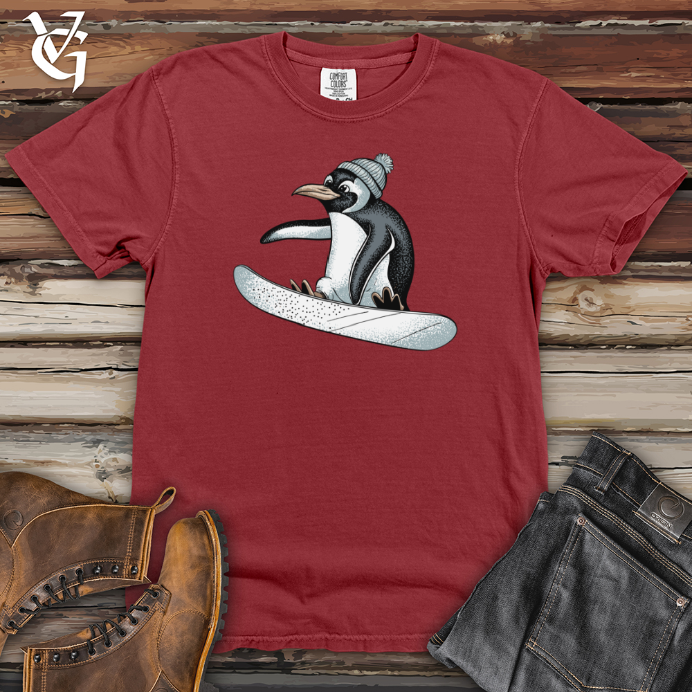 Snowboarding Penguin Heavy Cotton Comfort Colors Tee