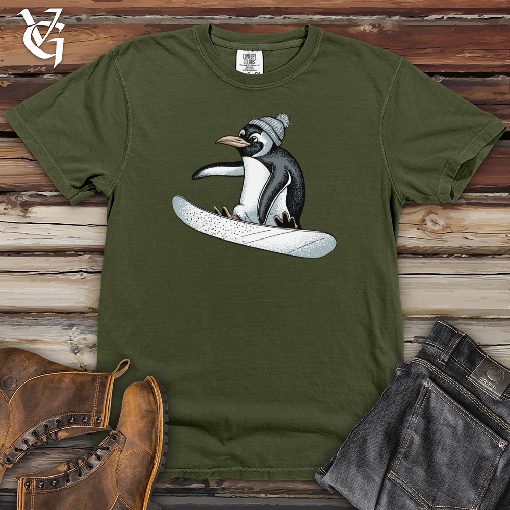 Snowboarding Penguin Heavy Cotton Comfort Colors Tee