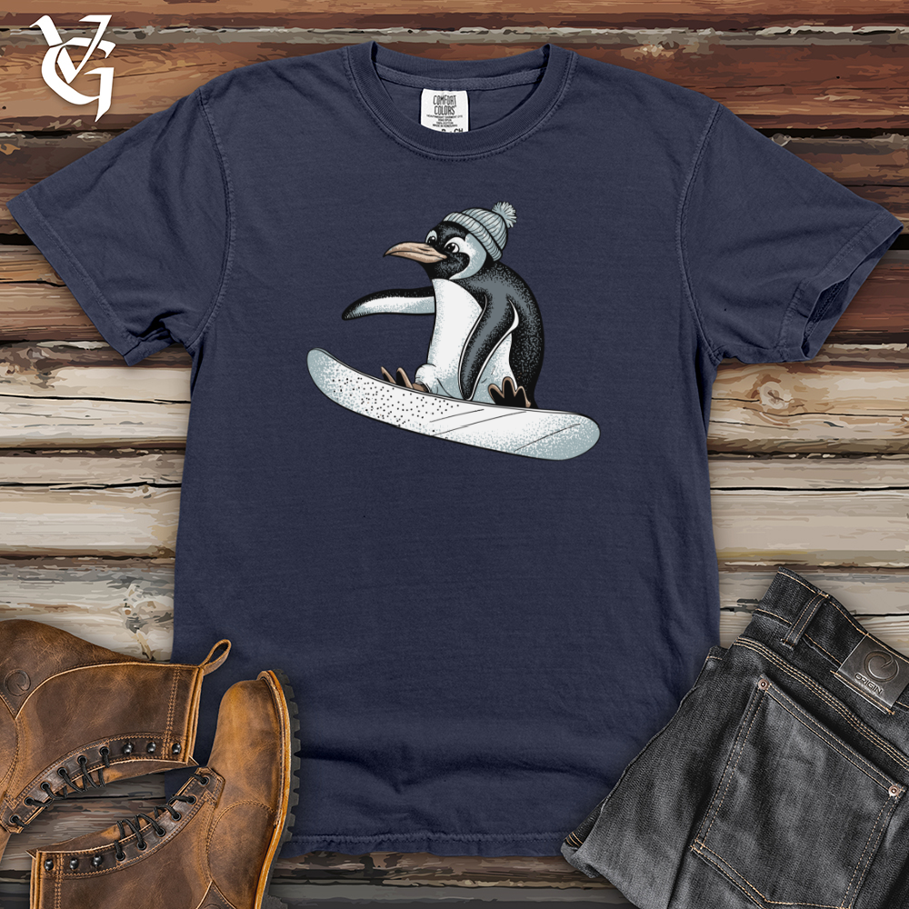Snowboarding Penguin Heavy Cotton Comfort Colors Tee