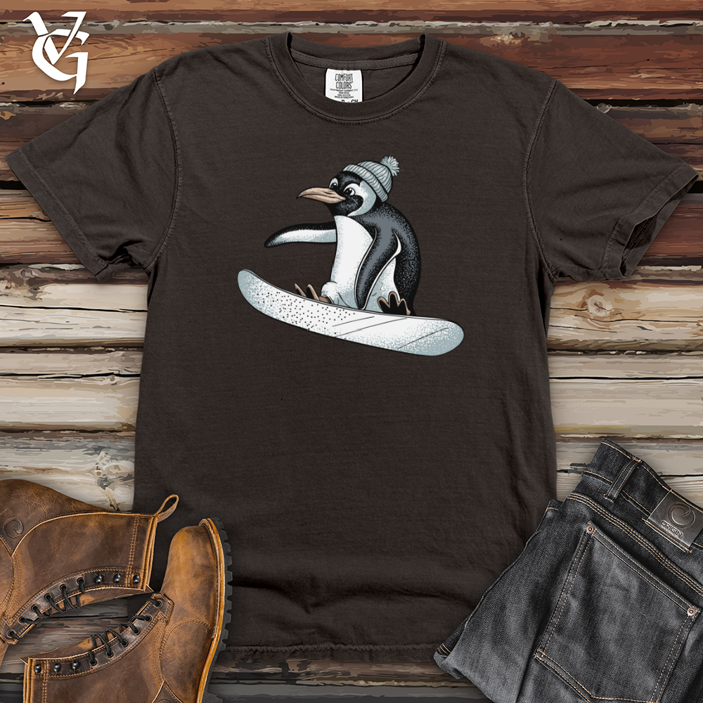 Snowboarding Penguin Heavy Cotton Comfort Colors Tee