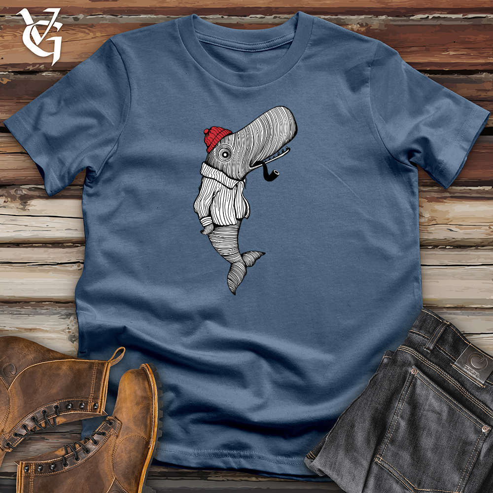 Whale With Pipe Cotton Tee