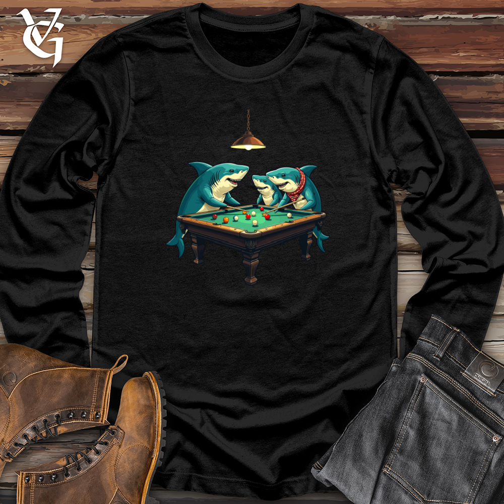 Sharks Around the Pool Table Long Sleeve