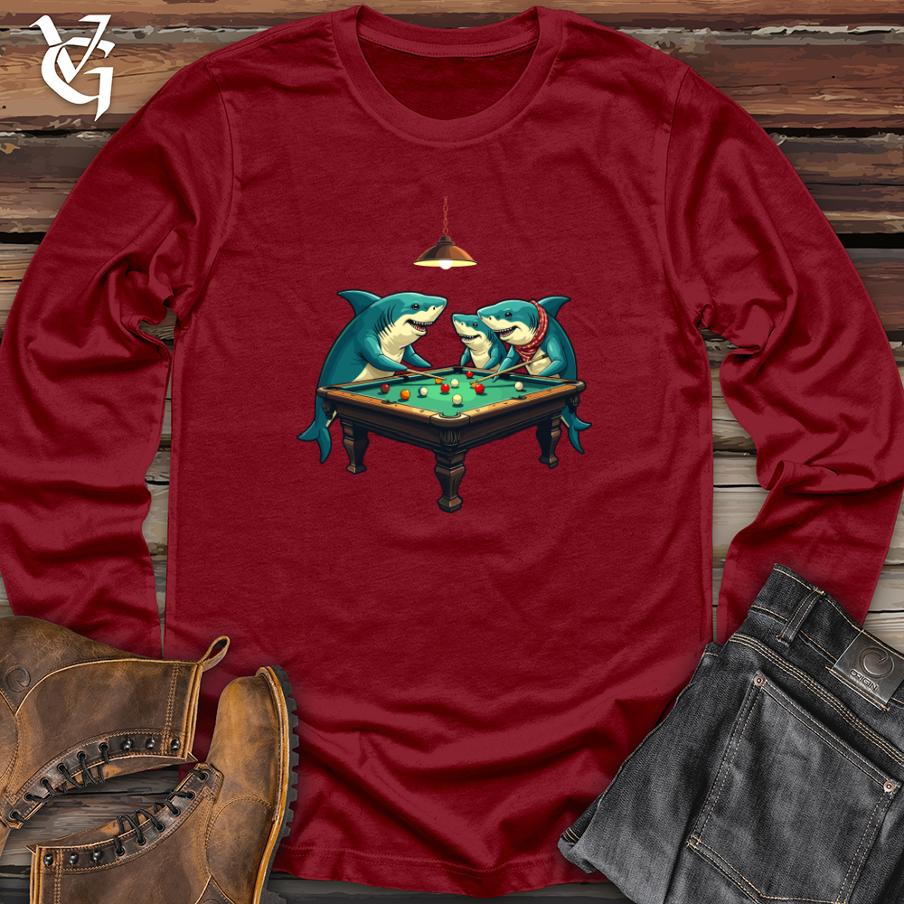 Sharks Around the Pool Table Long Sleeve