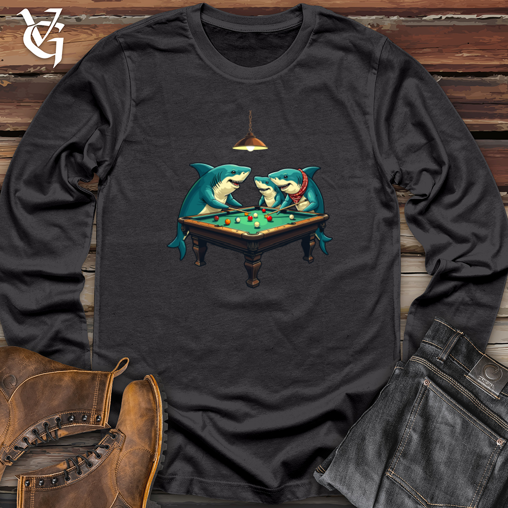 Sharks Around the Pool Table Long Sleeve