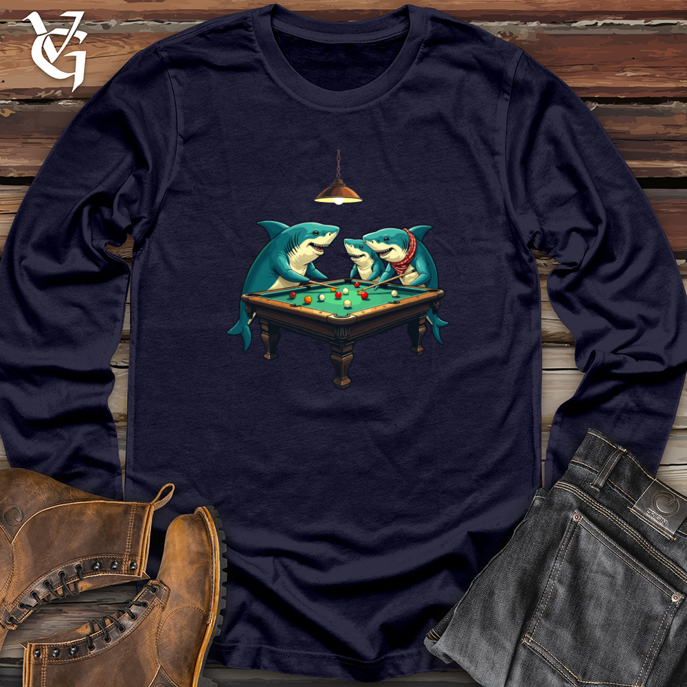 Sharks Around the Pool Table Long Sleeve
