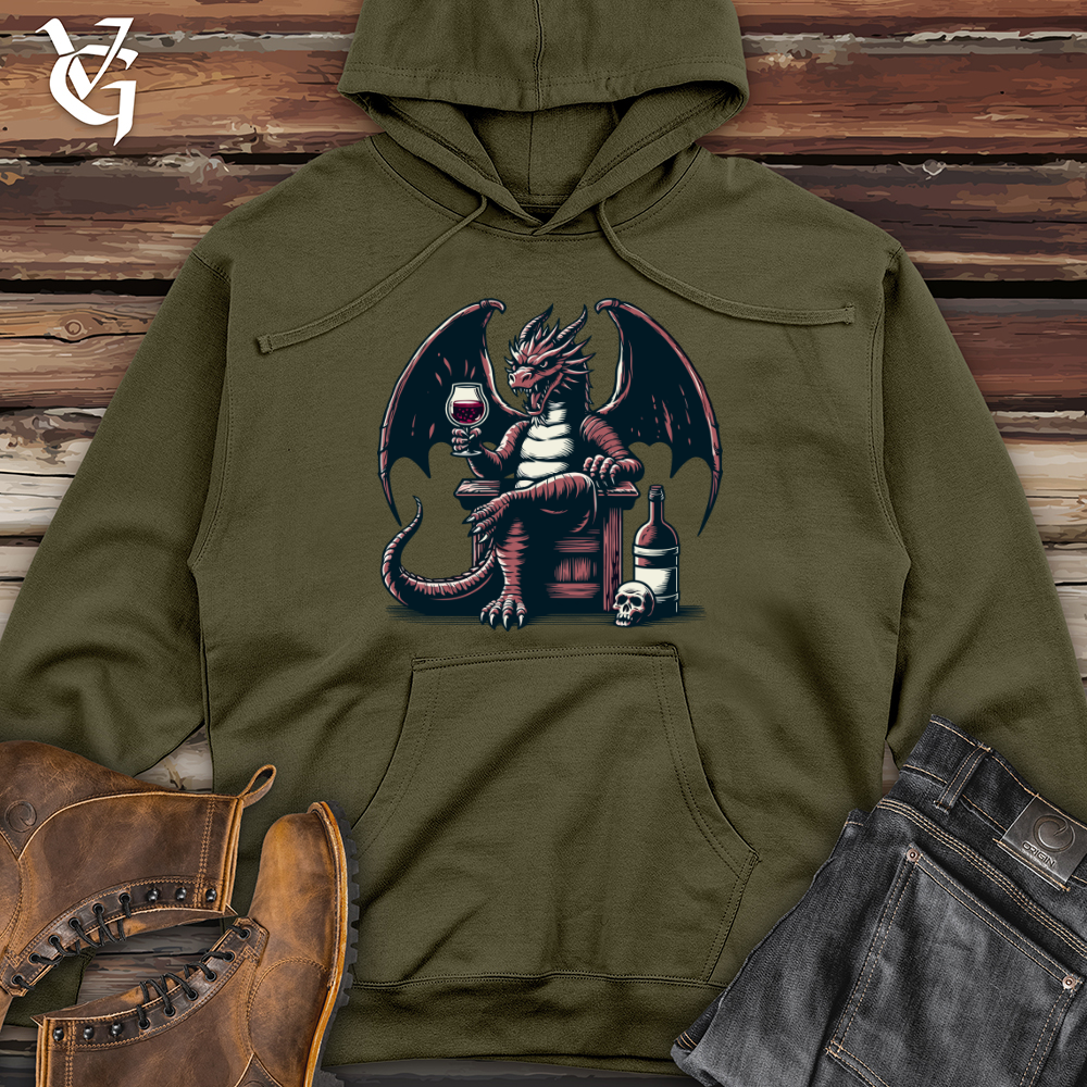 Dragon With Wine Midweight Hooded Sweatshirt