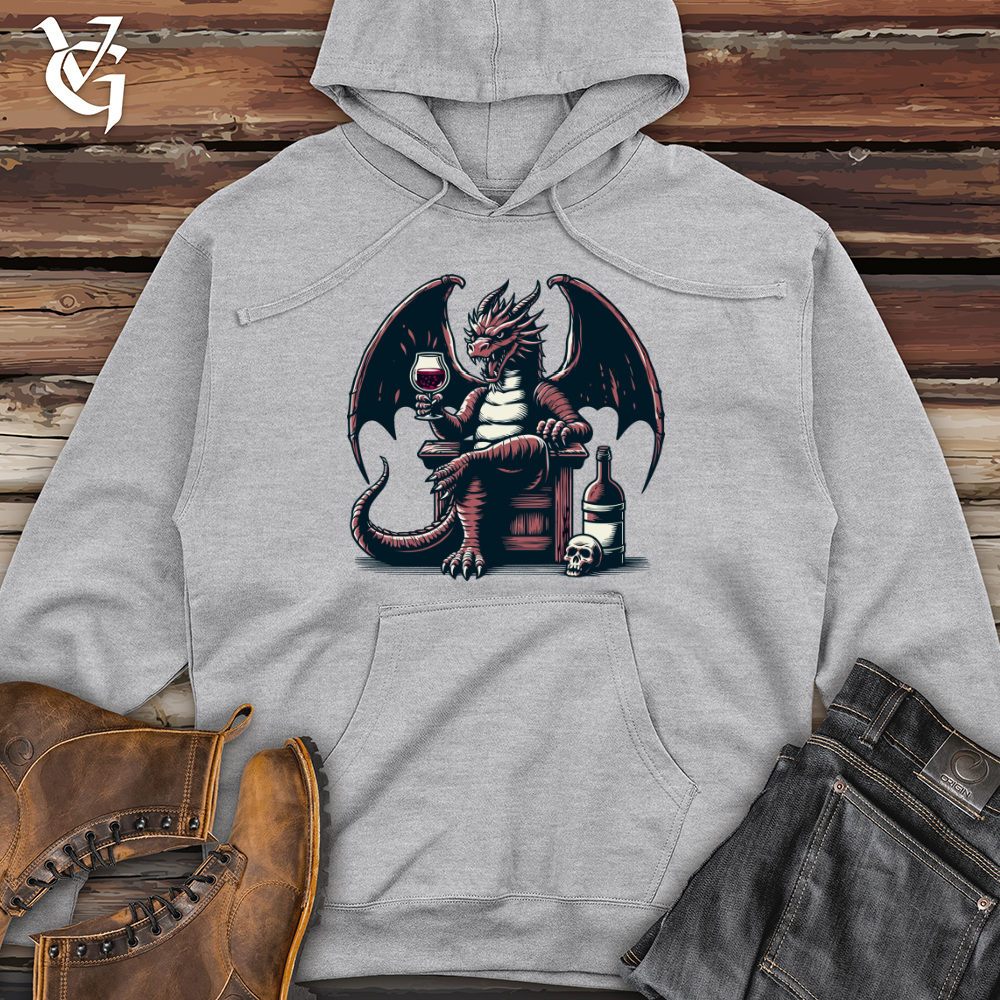 Dragon With Wine Midweight Hooded Sweatshirt