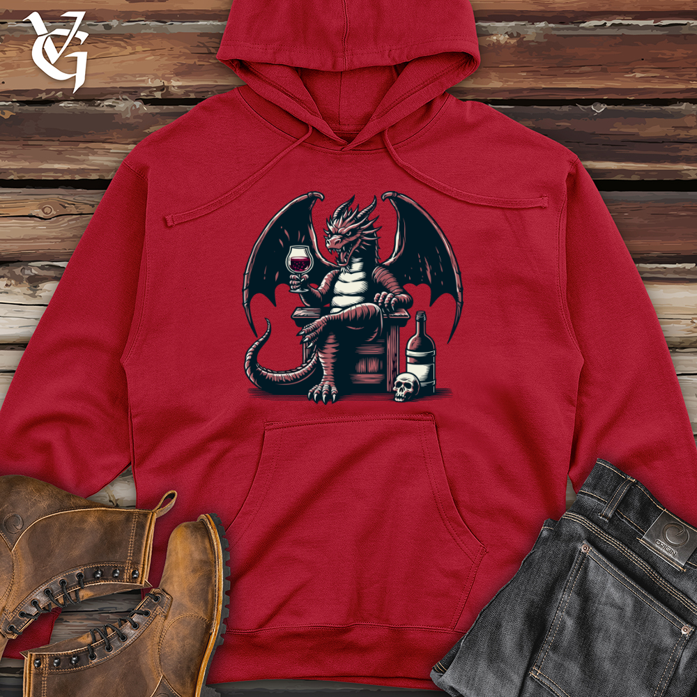 Dragon With Wine Midweight Hooded Sweatshirt