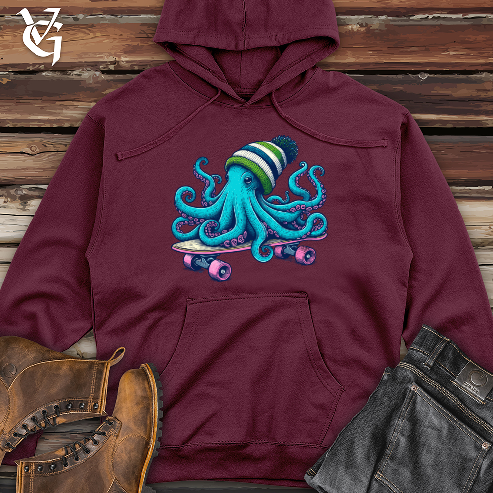 Blue Octopus Midweight Hooded Sweatshirt