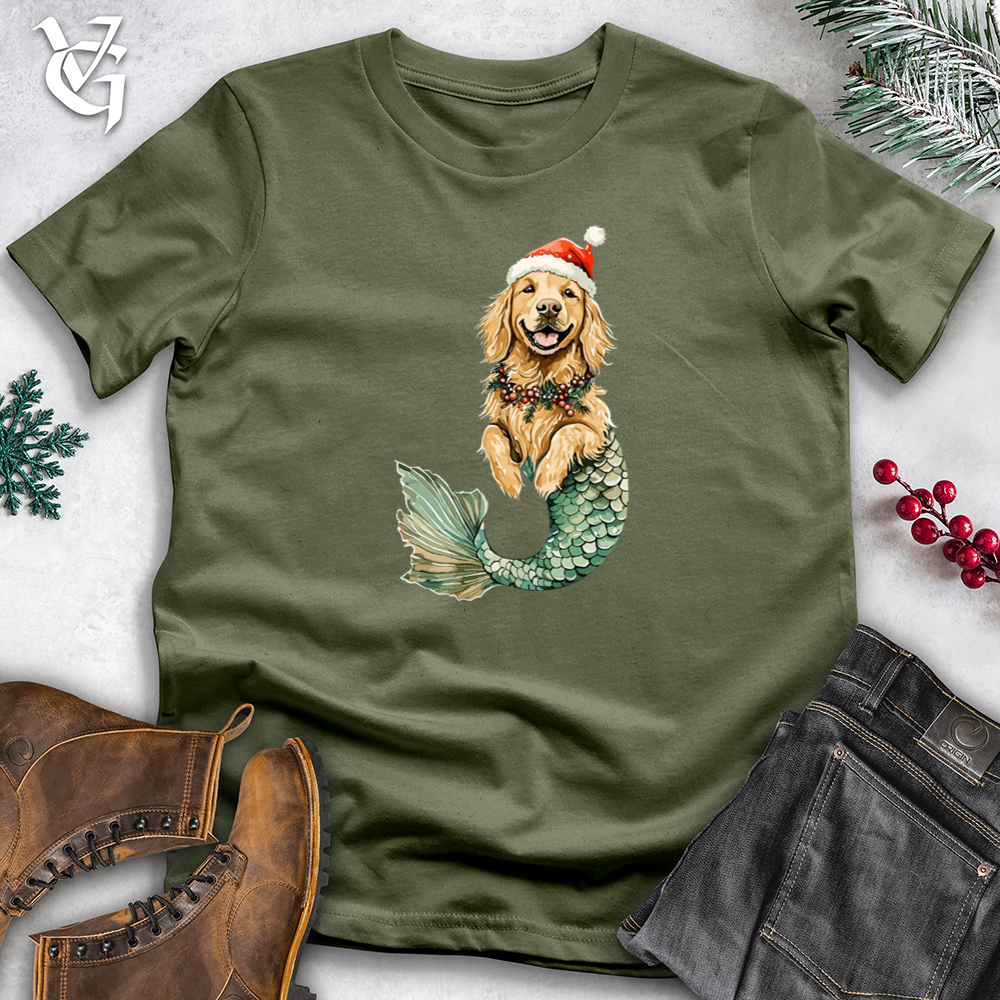 Mermaid Christmas Dog Softstyle Tee