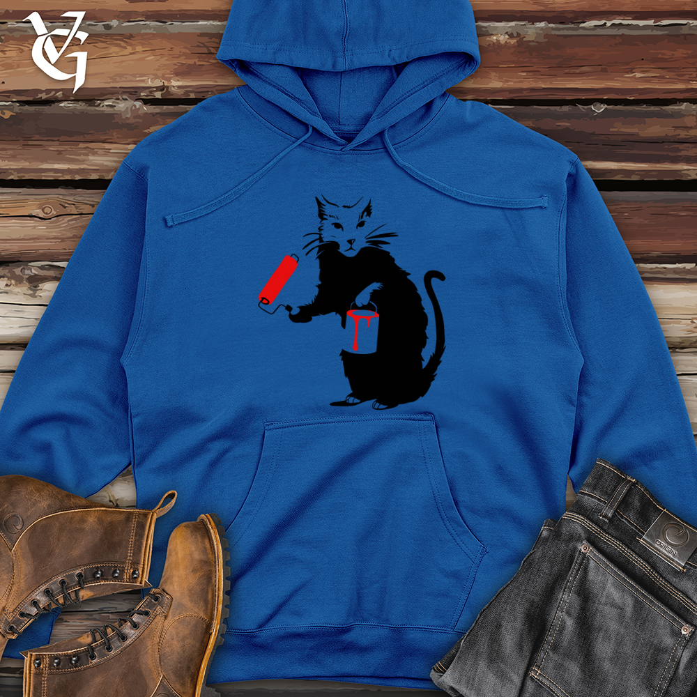 Painting Cat Midweight Hooded Sweatshirt