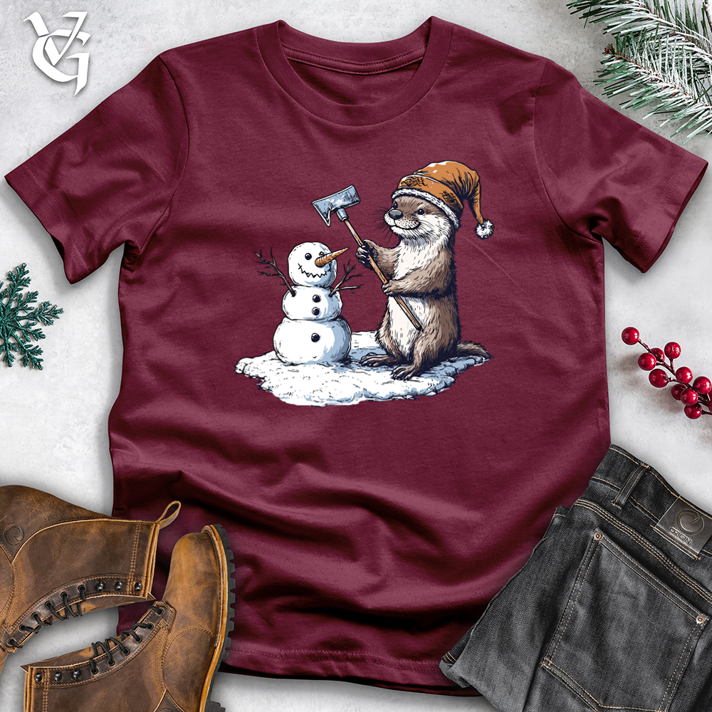 Otter Snowman Battle Softstyle Tee